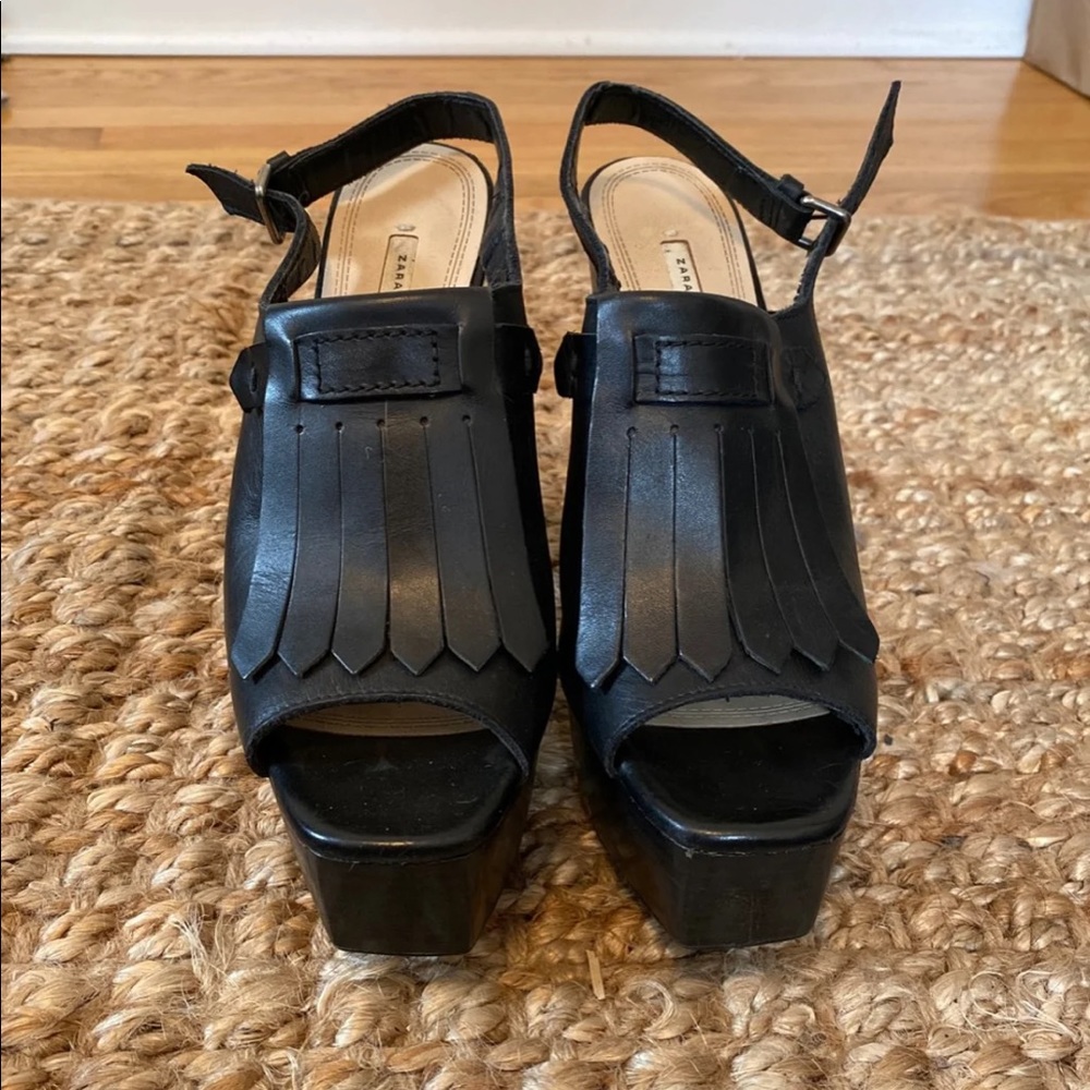 Zara leather block heels - Size 7.5